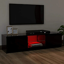 Avis Maison Chic Meubles TV avec lumières LED - Banc TV pour salon Noir 120x30x35,5 cm -MN39014