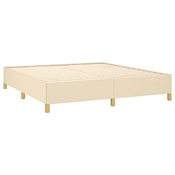 Avis vidaXL Cadre de lit sans matelas crème 180x200 cm tissu