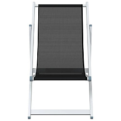 Avis vidaXL Chaises de plage pliantes lot de 2 noir aluminium et textilène