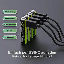 SANAG Loopenergy Wiederaufladbare Usb-C Batterie Aaa 1,5V 900Mwh (600Mah) Li-Ion, Schnellladung Via Usb-C Anschluss In Ca. 2 Stunden (4X Aaa) pas cher