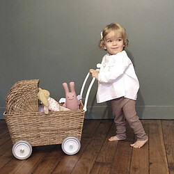 Trousselier Ange lapin Doudou - Coton bio Vieux rose avec Hochet 20cm