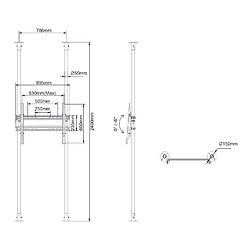 Acheter Kimex Support sol-plafond pour écran TV 50''- 100'' - Hauteur max 240cm