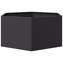 Acheter vidaXL Jardinière noir hexagone 104x90x45 cm acier