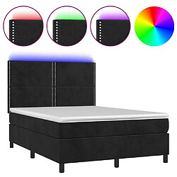 Sommier à lattes,Cadre à lattes de lit pour Adulte matelas et LED Noir 140x190 cm Velours -MN37429