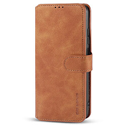 Dg.Ming Etui en PU + TPU antichute, style rétro avec support marron pour votre Xiaomi Redmi Note 10 5G