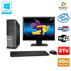 Lot PC Dell Optiplex 3020 SFF Intel G3220 3GHz 4Go 2To DVD Wifi W7 + Ecran 17" - Occasion