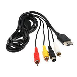 4 en 1 Câble RCA Jack Audio Vidéo pour Sega Dreamcast DC - en PVC et Alliage 1.8 Mètres Noir