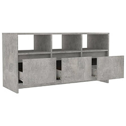 Acheter vidaXL Meuble TV Gris béton 102x37,5x52,5 cm Bois d'ingénierie