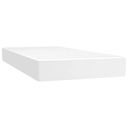 Maison Chic Structures de lit + matelas,Lit à sommier tapissier avec matelas Blanc 90x190 cm Similicuir -MN48108 pas cher