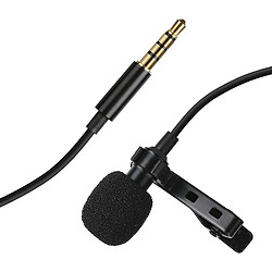 Acheter Wewoo Microphone à condensateur omnidirectionnel à pince MC-LM10 pour iPhoneiPadGalaxytéléphones intelligentstablettes et autres périphériques audio avec port d'écouteur de 3,5 mm Noir