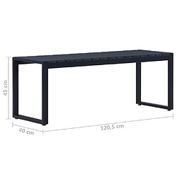 vidaXL Banc de jardin 120,5 cm Panneau PS Noir pas cher