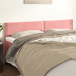 Maison Chic Lot de 2 Têtes de lit design pour chambre - Décoration de lit Rose 100x5x78/88 cm Velours -MN43263