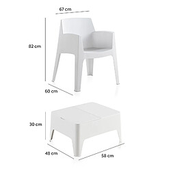 Acheter Sp-Berner Ensemble de jardin et terrasse Sp Berner Costa avec 2 chaises 60x67x82 cm et 1 table d'appoint en résine 58x48x30 cm