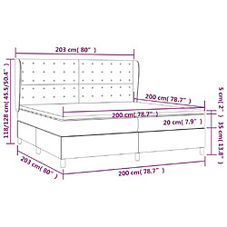 vidaXL Sommier à lattes de lit et matelas Bleu foncé 200x200cm Velours pas cher