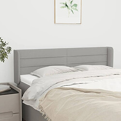 Maison Chic Tête de lit scandinave avec oreilles,meuble de chambre Gris clair 147x16x78/88 cm Tissu -MN24408