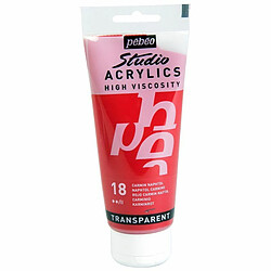 Pébéo Peinture Acrylique Transparente - Rouge Carmin 100ml