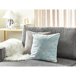 Beliani Coussin CERAMIUM Coton 45 x 45 cm Bleu clair