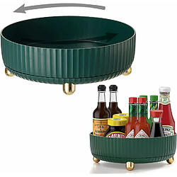 Vendos85 Plateau Tournant Epices,360° Étagère à épices Rotative Convient pour Réfrigérateur,Cuisine,Salle de Bain 28 x 10 cm vert