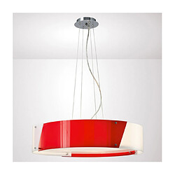 Luminaire Center Suspension Dakota Chrome poli, rouge