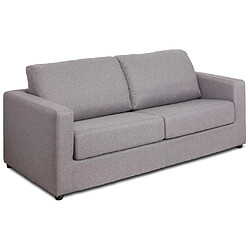 Vente-Unique Canapé 3 places convertible express en tissu gris - Couchage 140 cm - Matelas 14 cm DONETO