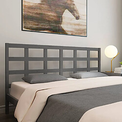 Acheter vidaXL Tête de lit Gris 185,5x4x100 cm Bois massif de pin