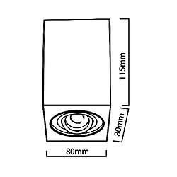 Spot LED en saillie GU10 Maclean MCE426 angulaire blanc pas cher