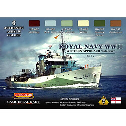 Lifecolor Peintures Royal Navy Wwii Western Approach "late War" - Set 2