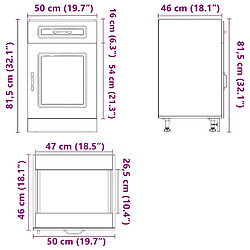 vidaXL Armoire de cuisine Kalmar noir bois d'ingénierie pas cher