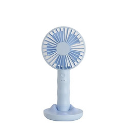 WT-F13 Mini Ventilateur Portable Portable Ventilateur Rechargeable USB avec Base Vent Fort Petit Ventilateur Mini Support de Téléphone Portable de Bureau Ventilateurs BLEU