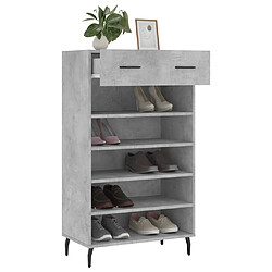 Acheter Maison Chic Armoire à Chaussures Gris béton,Meuble de Rangement à Chaussures 60x35x105 cm bois d'ingénierie -MN73365