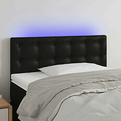 Maison Chic Tête de lit scandinave à LED,meuble de chambre Noir 90x5x78/88 cm Similicuir -MN27599