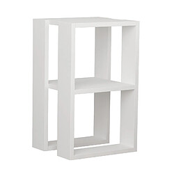 Pegane Table de chevet, table de nuit coloris blanc - longueur 34 x profondeur 30 x hauteur 55 cm