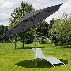 Decoshop26 Parasol de jardin Ø 2,7m inclinable polyester/aluminium 5kg anthracite 04_0003879 pas cher