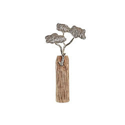 Figurine Décorative DKD Home Decor Tronc Argenté Arbre Marron Aluminium Colonial Bois de manguier (26 x 11 x 51 cm)