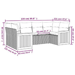 Avis Maison Chic Salon de jardin 6 pcs avec coussins | Ensemble de Table et chaises | Mobilier d'Extérieur gris résine tressée -GKD98356