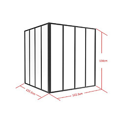 Avis Vente-Unique Verrière d'angle d'atelier en aluminium thermolaqué - L120 x L120 x H130 - Noir - BAYVIEW