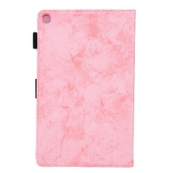 Etui en PU auto réveil/veille avec porte-cartes rose pour votre Samsung Galaxy TAB A 10.1 (2019) SM-T510/SM-T515