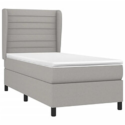 Avis Maison Chic Lit Adulte - Lit simple Lit à sommier tapissier avec matelas moelleux - Meuble de Chambre - Gris clair 90x200 cm Tissu -MN92069