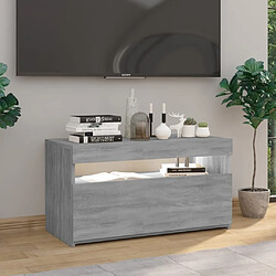 Acheter Maison Chic Meubles TV avec lumières LED - Banc TV pour salon Sonoma gris 75x35x40 cm -MN68631