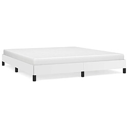 Maison Chic Lit adulte - Lit simple Cadre de lit,Structure du lit Contemporain Blanc 180x200 cm Similicuir -MN61611