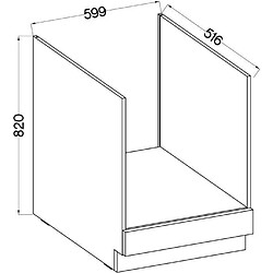 Acheter Tbs Meuble bas pour four encastrable avec plan de travail - Décor chene sonoma - L 60 x P 51,6 x H 85 cm - LASSEN