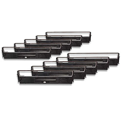 10x bande d'encrage vhbw de type C13S015637, C13S015021 pour imprimante matricielle Epson CQ500, FP80, FX70, FX80, FX800, FX800DPM, FX82, FX85