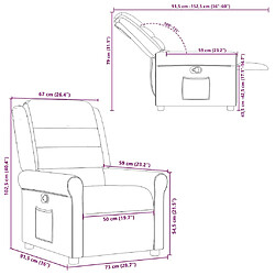 vidaXL Fauteuil inclinable Gris foncé Tissu pas cher