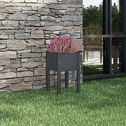 Maison Chic Jardinière,Bac à fleurs - pot de fleur d'extérieur Gris 40x40x70 cm Bois de pin massif -GKD38324