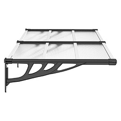 Avis vidaXL Auvent de porte Noir et transparent 152,5x90 cm Polycarbonate