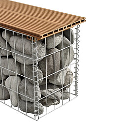 Helloshop26 Banc de jardin gabion 100 x 30 x 5 cm marron clair teck 03_0006436