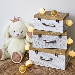 The Home Deco Kids Set de 3 valisettes de rangement enfant étoiles.