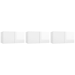 Acheter vidaXL Ensemble de meubles TV 5 pcs Blanc brillant Bois d'ingénierie