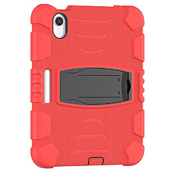 Coque en TPU quatre coins améliorés avec béquille rouge/noir pour votre iPad mini (2021)