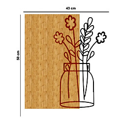 EPIKASA Décoration Murale en Métal et Bois Fleur 9